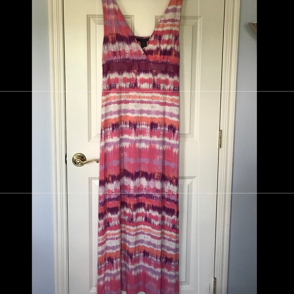 Calvin Klein Jeans Sunkist Coral Maxi Dress